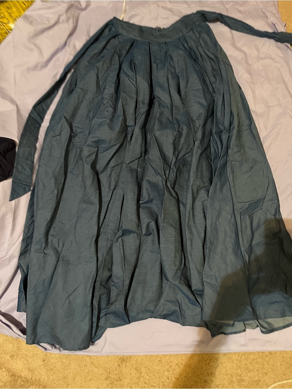 Gracia Teal Pleated Maxi Skirt